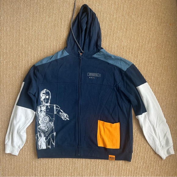 Disney Star Wars Droid Depod C-3PO Hoodie Astromech 3PO-Series Protocol SZ L - Picture 1 of 15